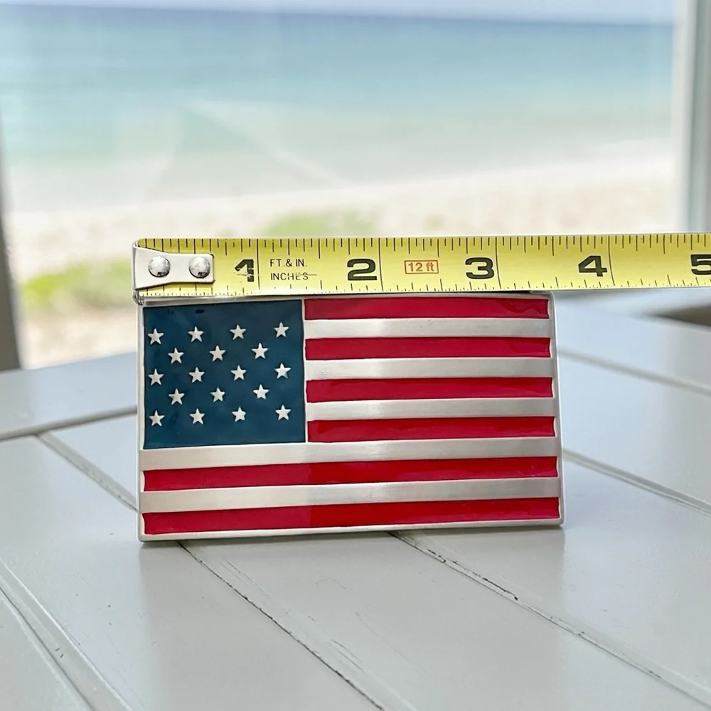 United States Flag Enamel Belt Buckle Unbranded